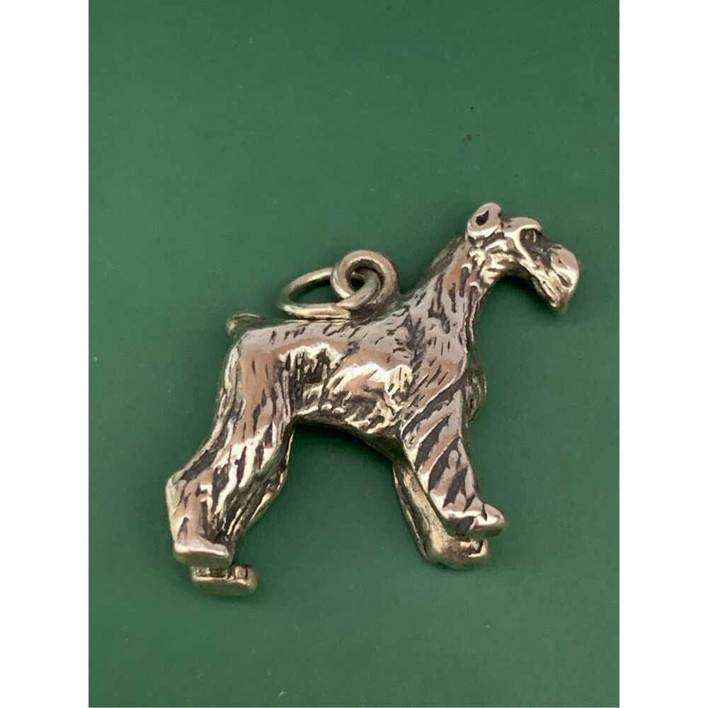 .925 Schnauzer Large Dog Sterling Silver Jewelry Charm #family pet